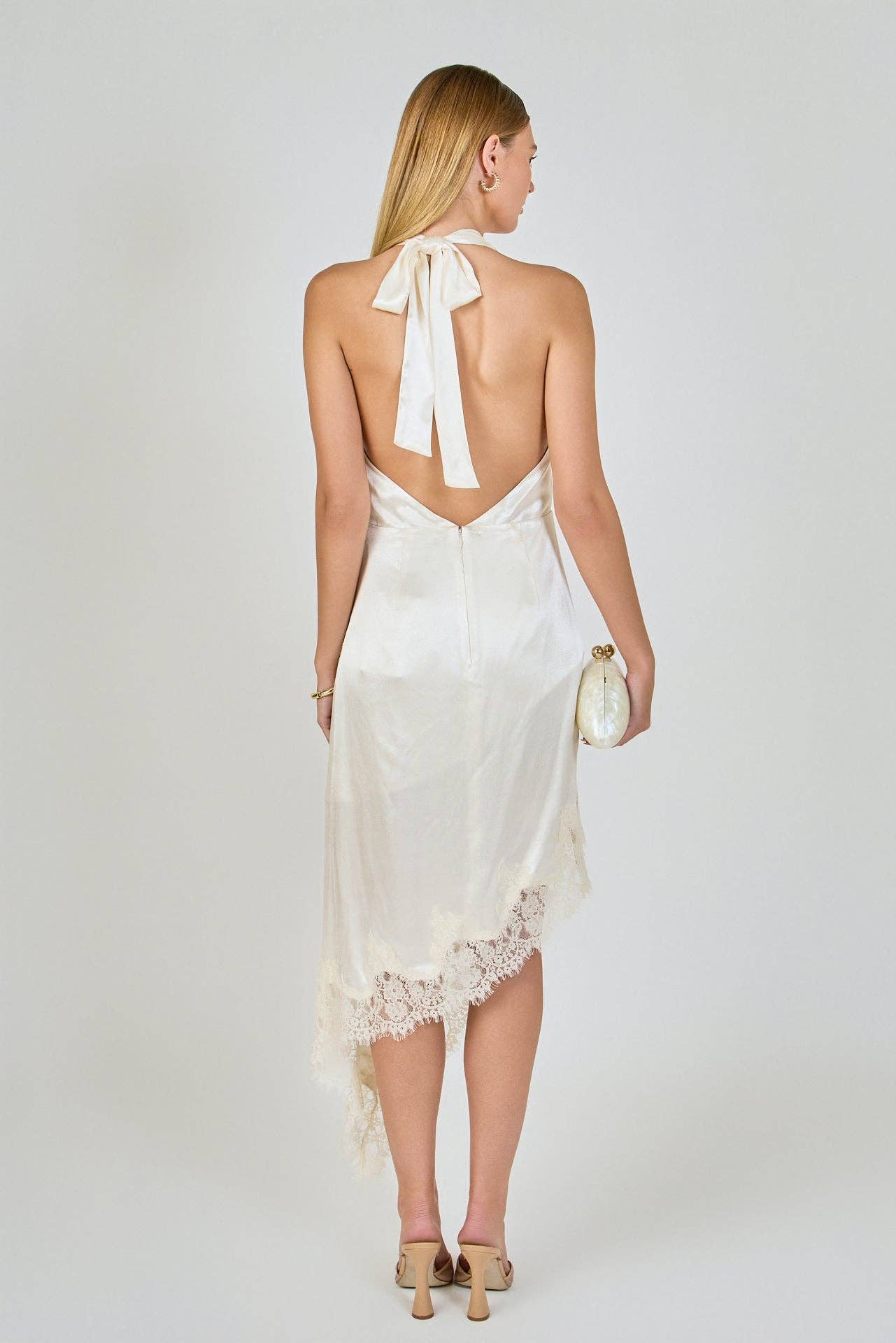 Endless Rose Women's Satin Lace Asymmetrical