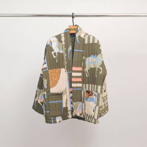 Horse Print Quilted Kimono Jacket