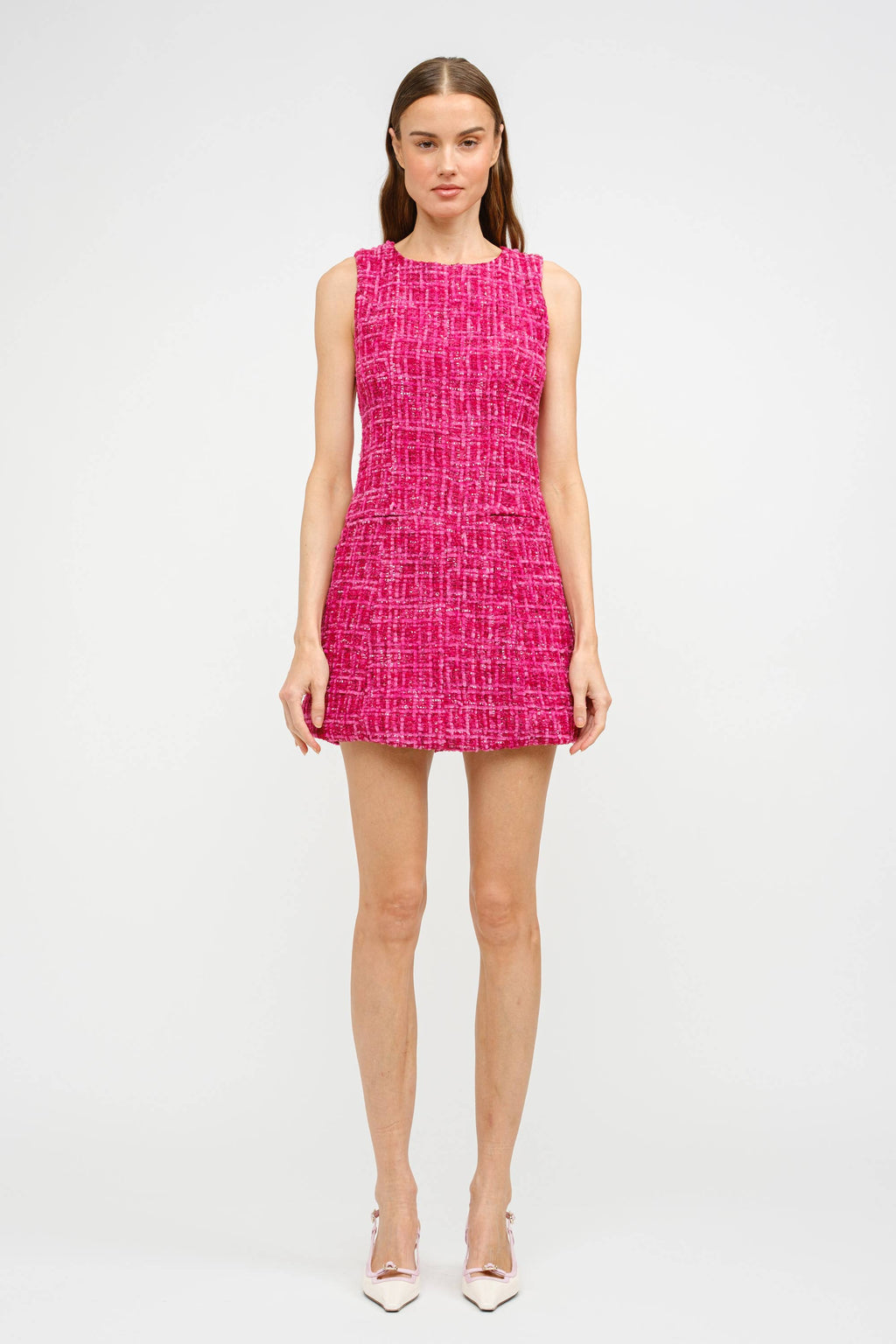 Colette Tweed Fuchsia Dress