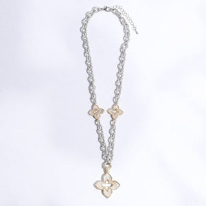 Clover Pave Clover Mop Gold Necklace
