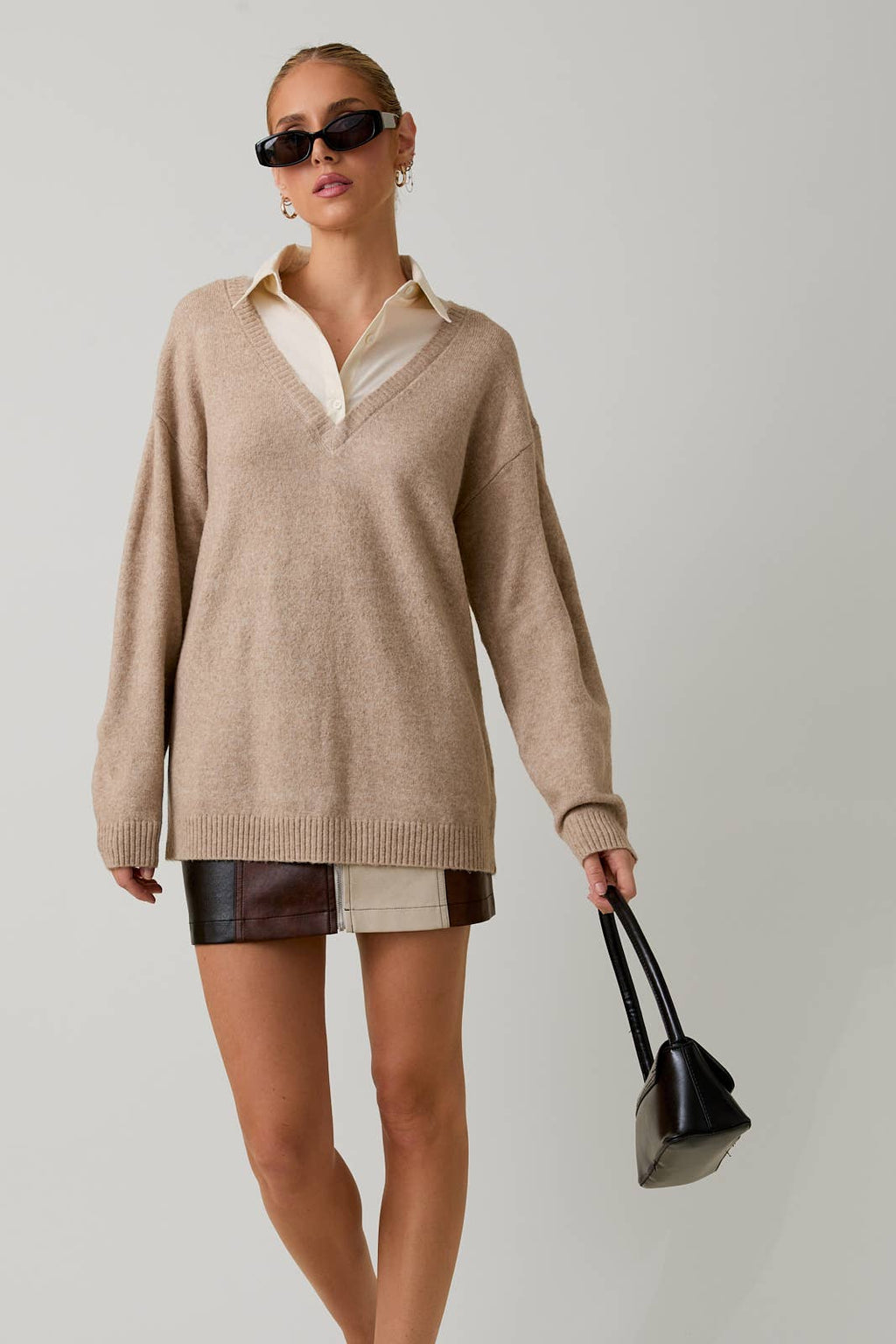 Layered Pull Over Sweater Top