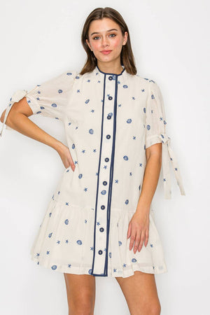 Under The Sea Embroidery Mini Dress