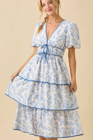 Vintage Horse Toile Midi Dress