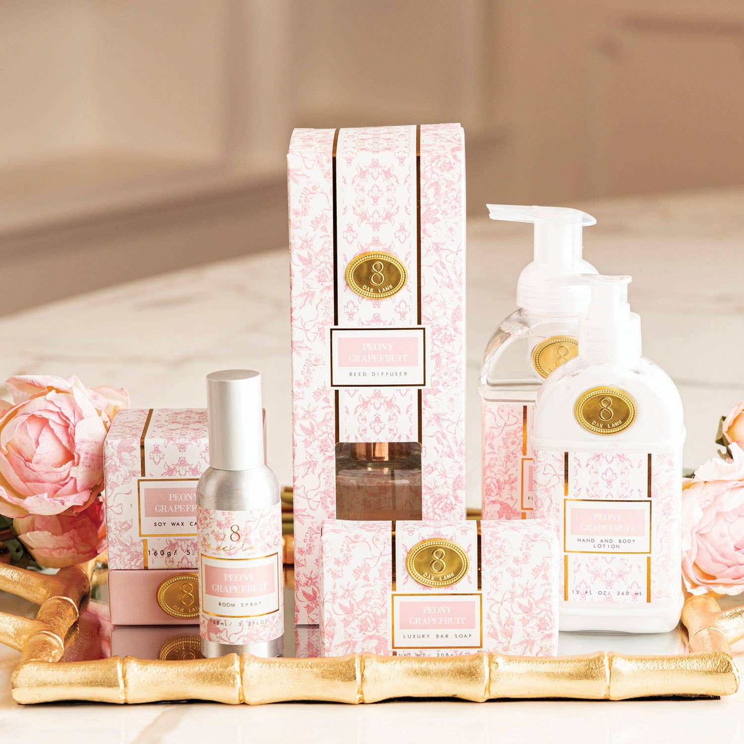 8 Oak Lane - Peony Grapefruit Wrapped Bar Soap