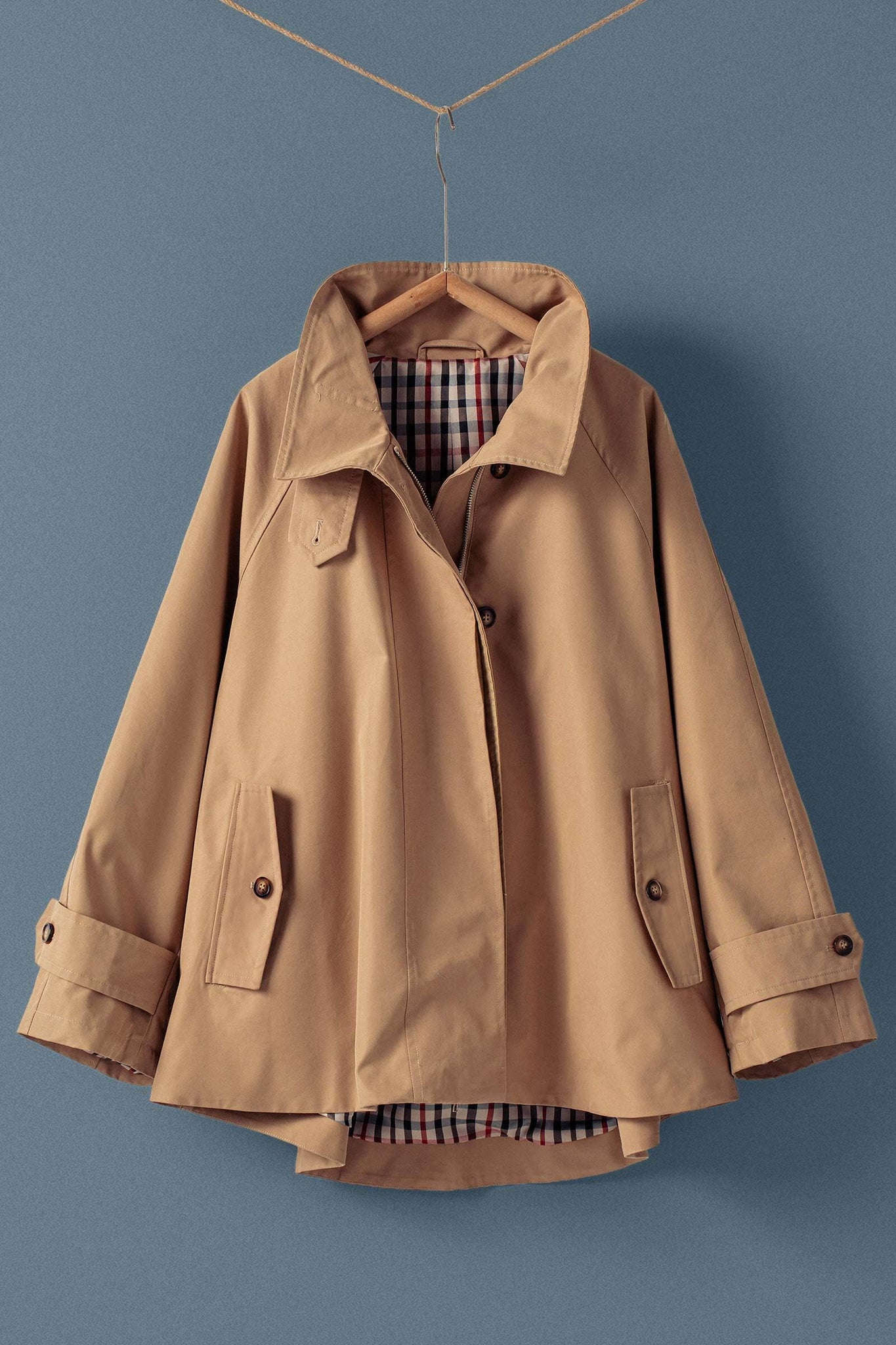 Modern A-Line Trench Jacket