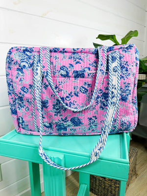 Cottage Floral Quilted Duffle Bag