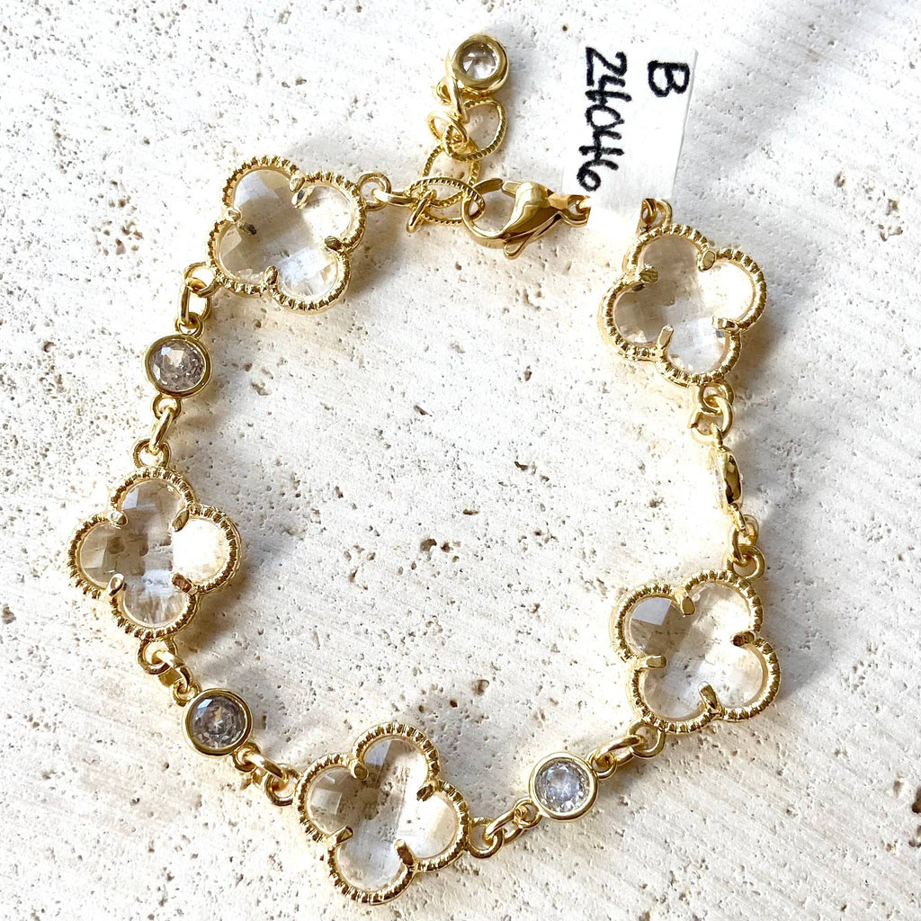 Crystal Clover Quatrefoil Bracelet 