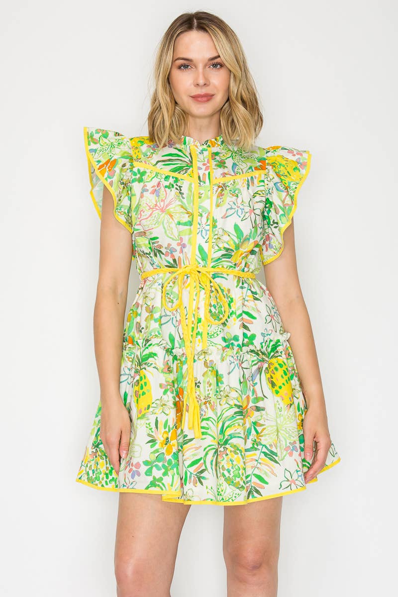 Pineapple Yellow Mini Dress