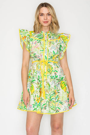 Pineapple Yellow Mini Dress