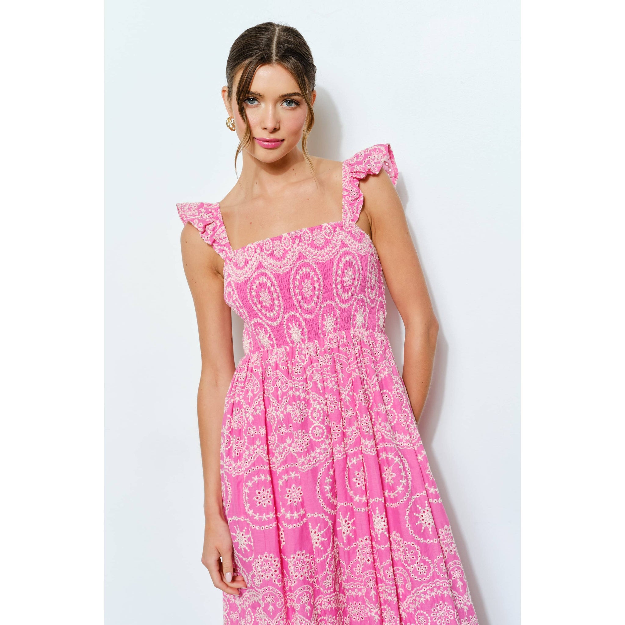 Alessia Eyelet Midi Dress