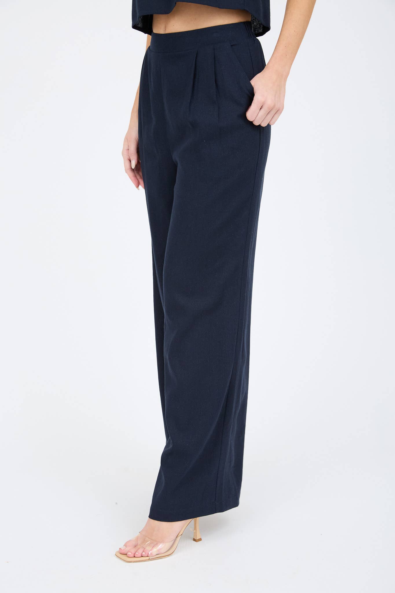 High Waisted Front Pleat Pants