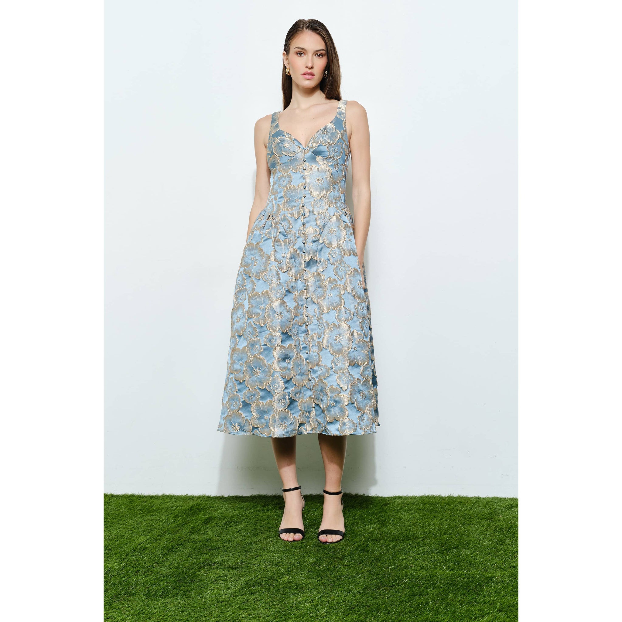 ana midi dress Ana Jacquard Midi Dress M