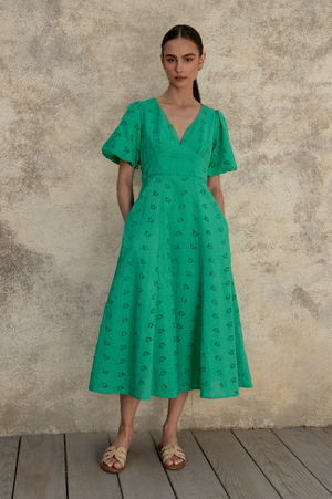 Green Eyelet Dress