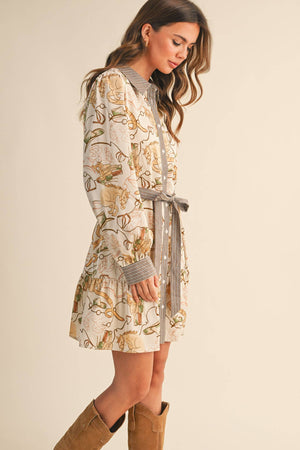 Western Button Down Mini Dress