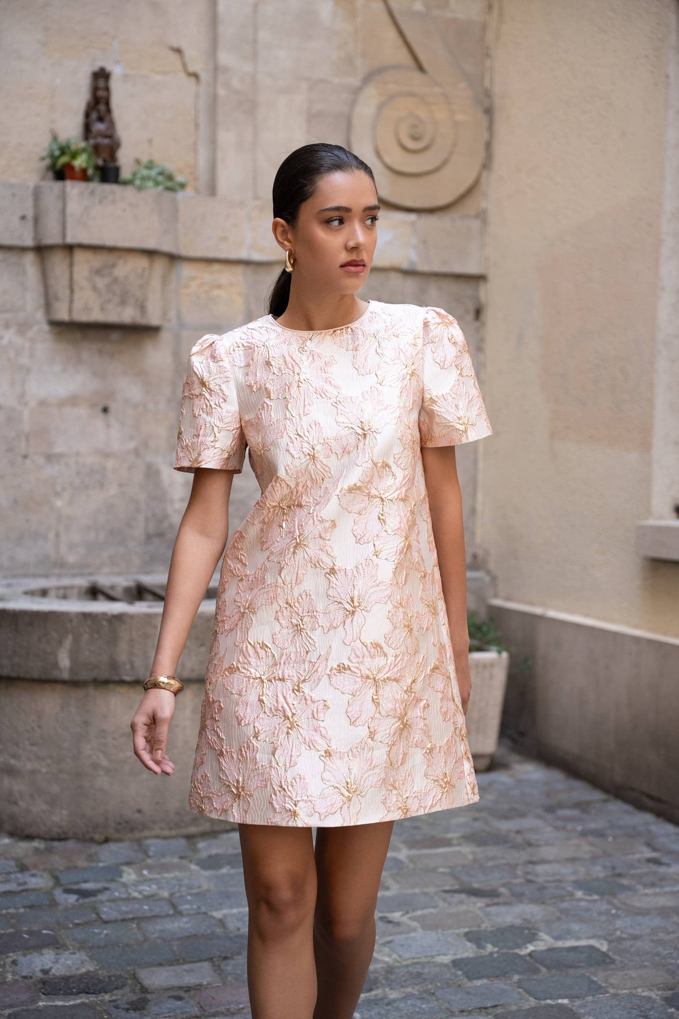 Floral Jacquard Dress