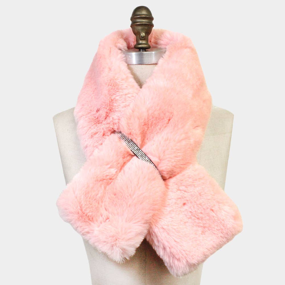 Sensibling Corp. - Faux Fur Bling Pull Through Scarf