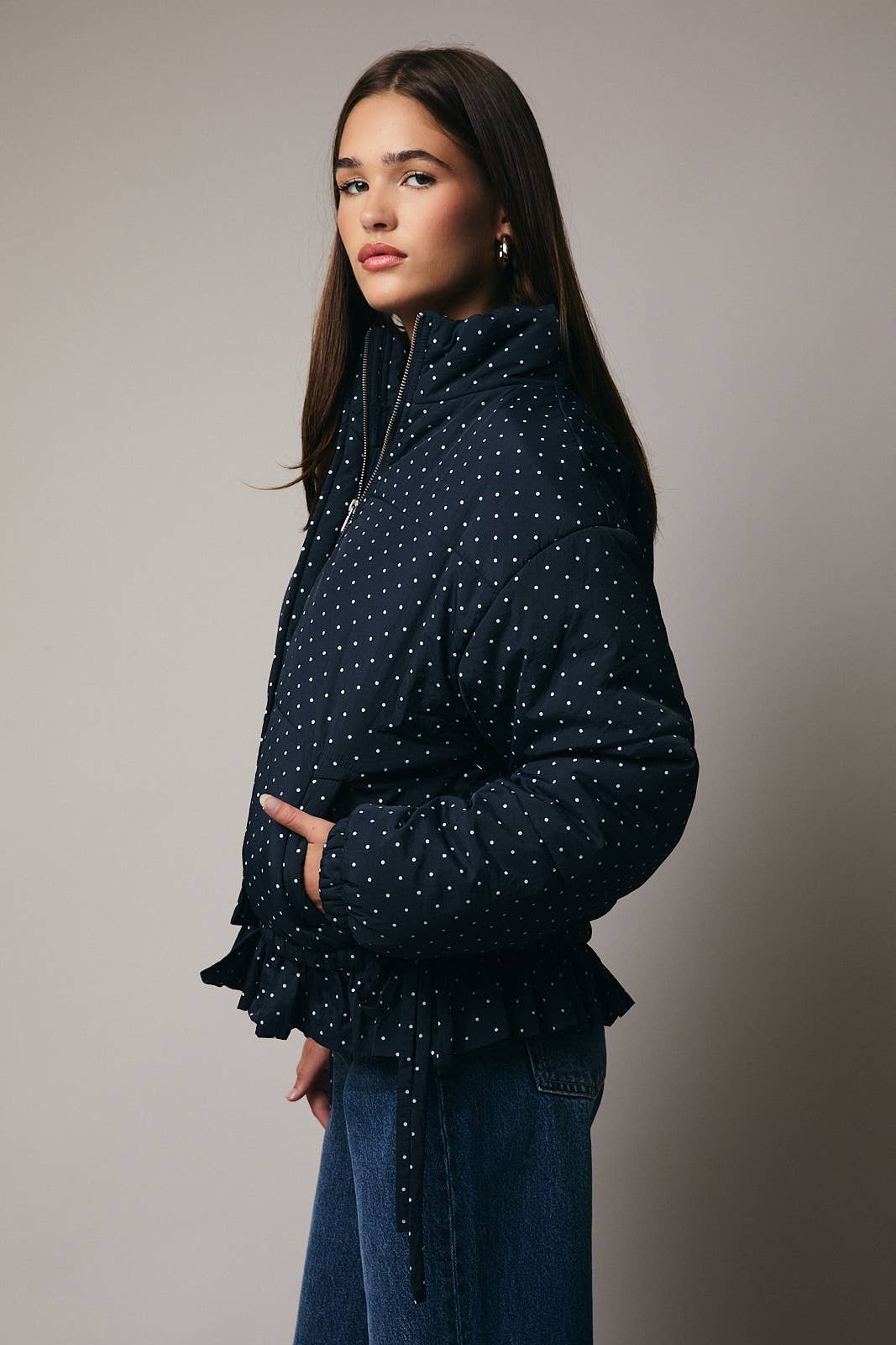 Polka Dot Quilted Jacket