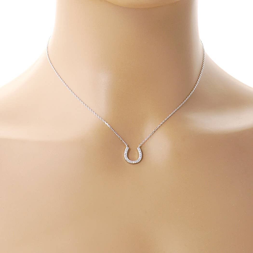 CZ Gold-Dipped Horseshoe Necklace