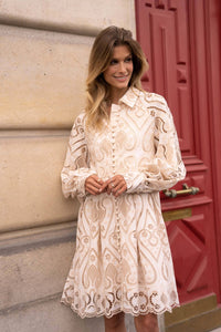 Embroidered Cotton Lace Dress