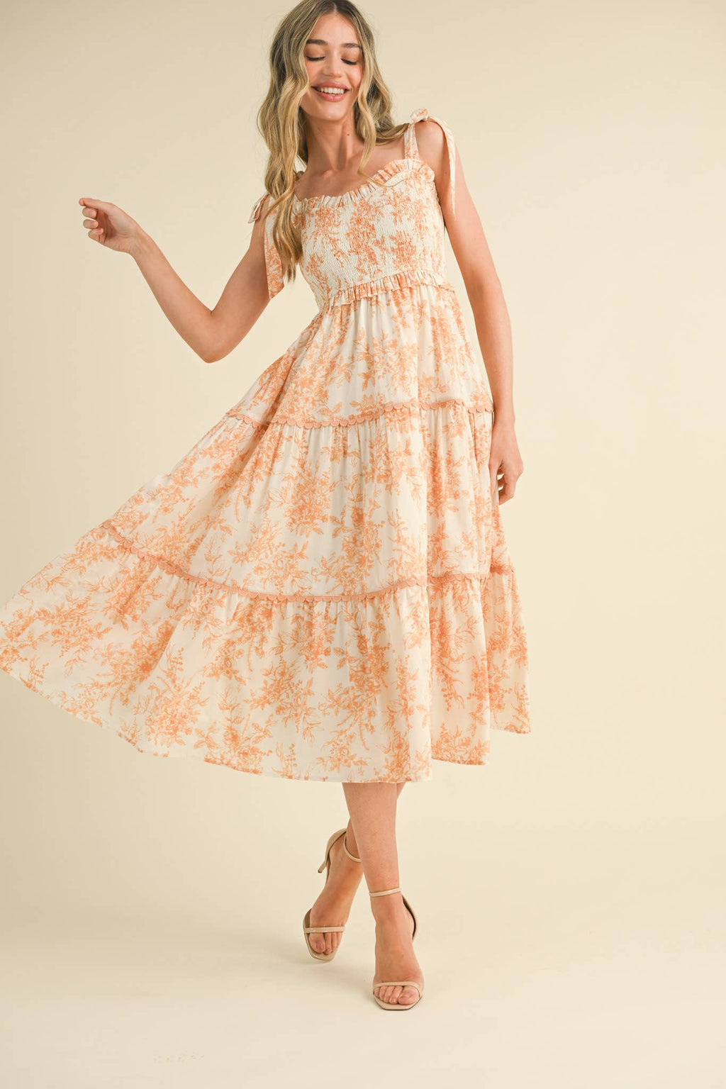 Sunset Floral Midi Dress