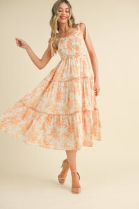 Sunset Floral Midi Dress