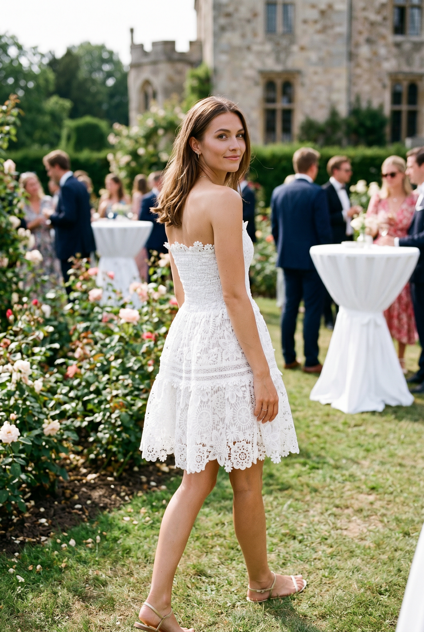 crochet lace knee length dress Strapless Mini S / PINK Perfect for any occasion Fashion Can't Get Over Size:1X (16-18) neck furry christmas lingerie