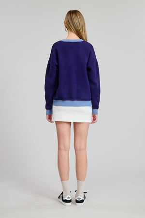 Schnauzer Sweater Pullover in Navy