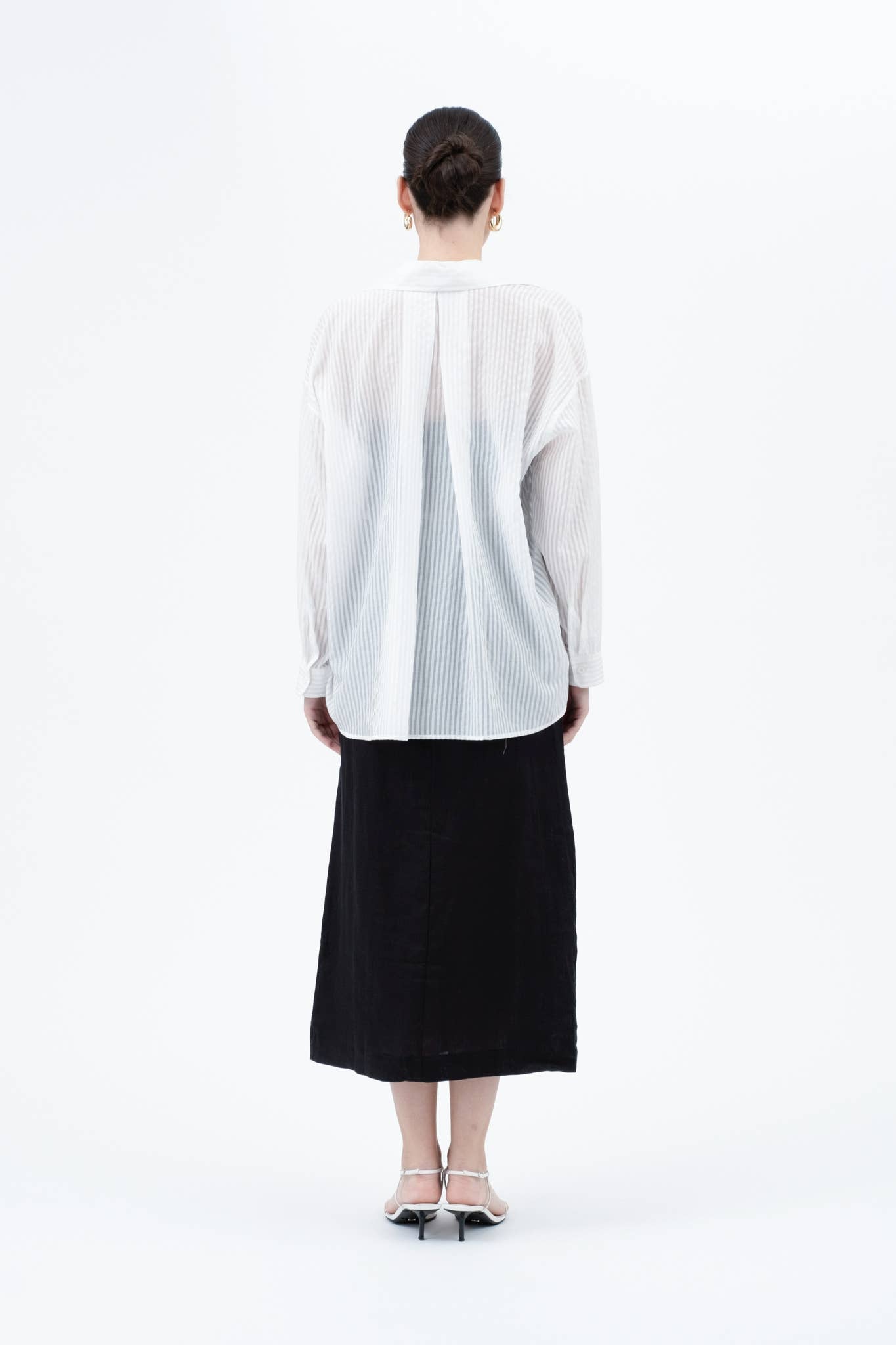 Stripe Sheer Button Down