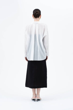 Stripe Sheer Button Down