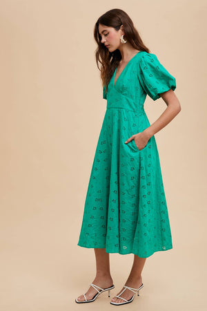 Green Eyelet Dress