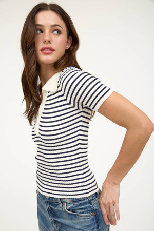 Collared Knit Top