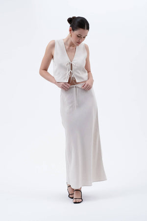 Linen Midi Skirt