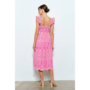 Alessia Eyelet Midi Dress