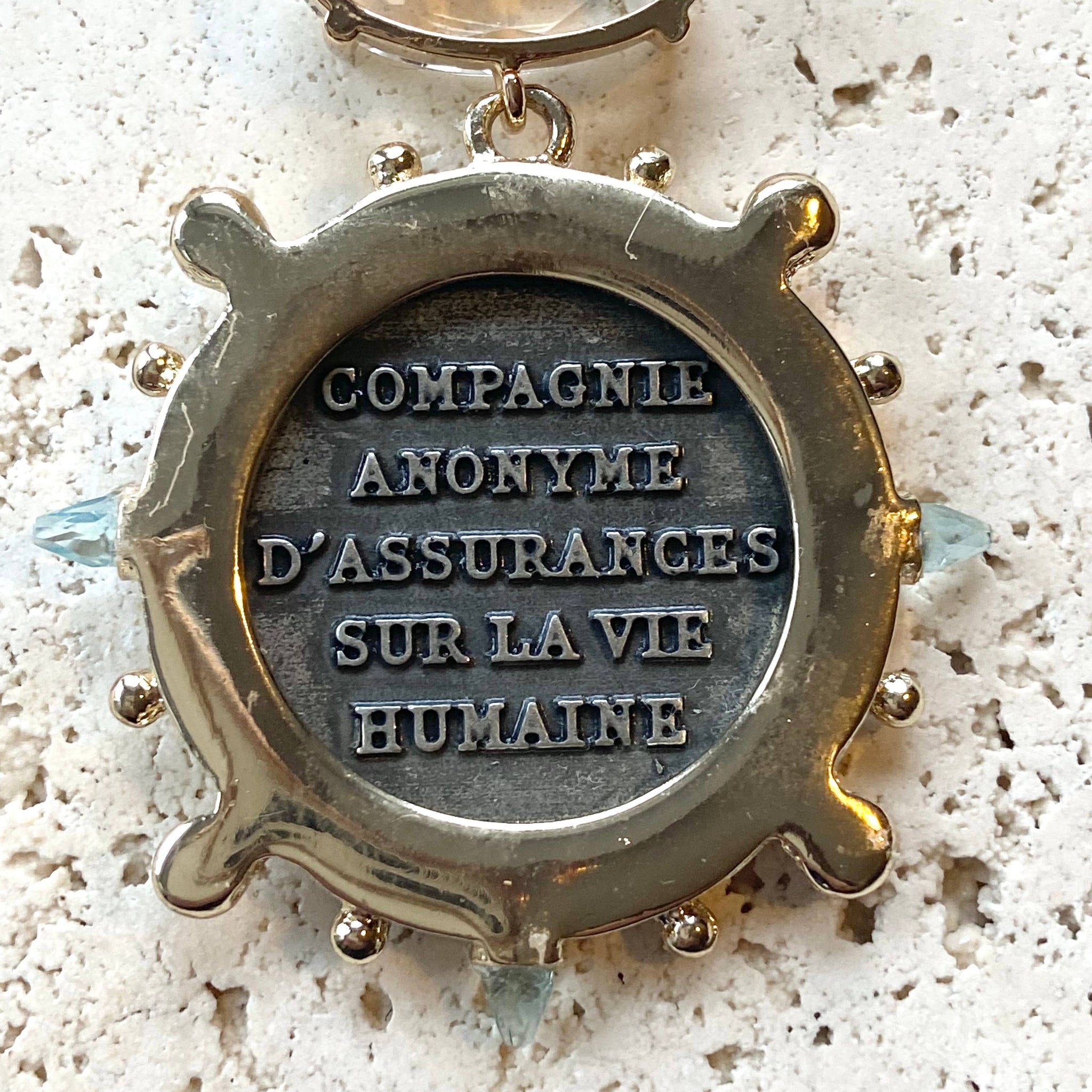 French Coin Medallion Equestrian Necklace