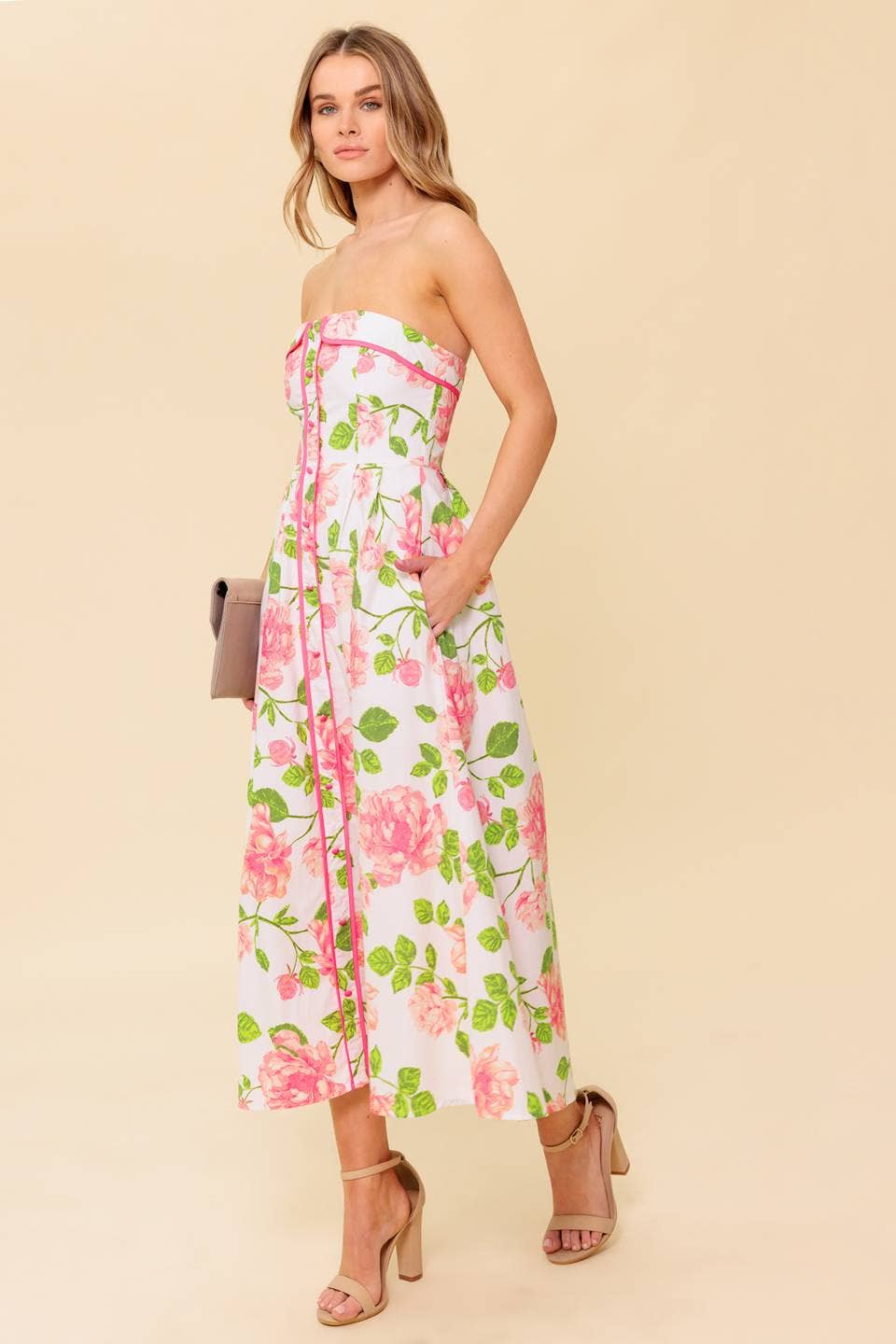 Floral Strapless