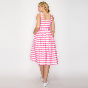 Pretty in Pink Stripe Midi Dress