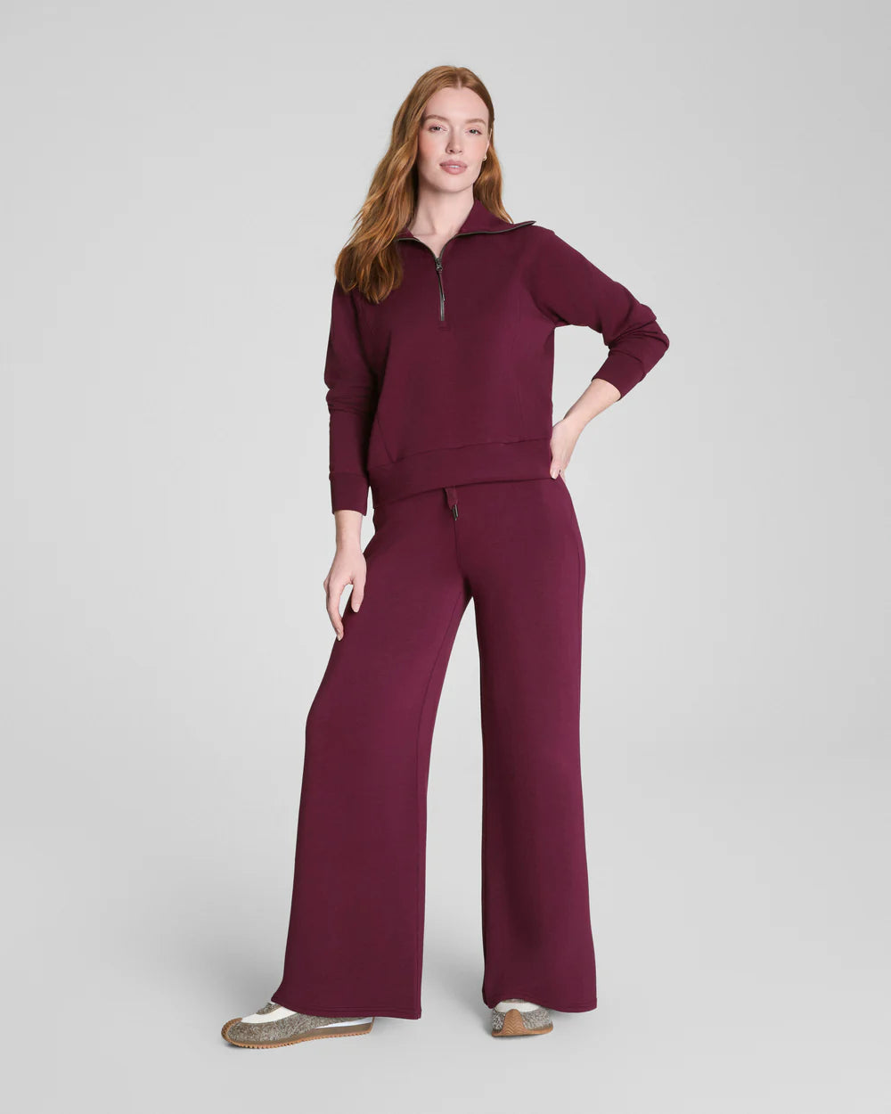 SPANX AirEssentials® Wide Leg Pant Plum Berry