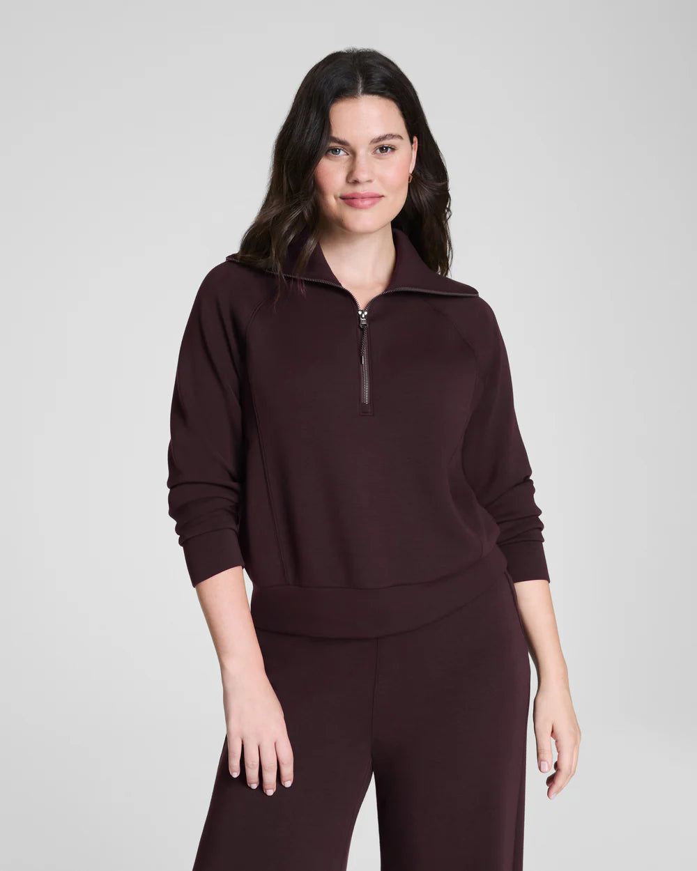 SPANX AirEssentials® Half Zip Truffle Brown