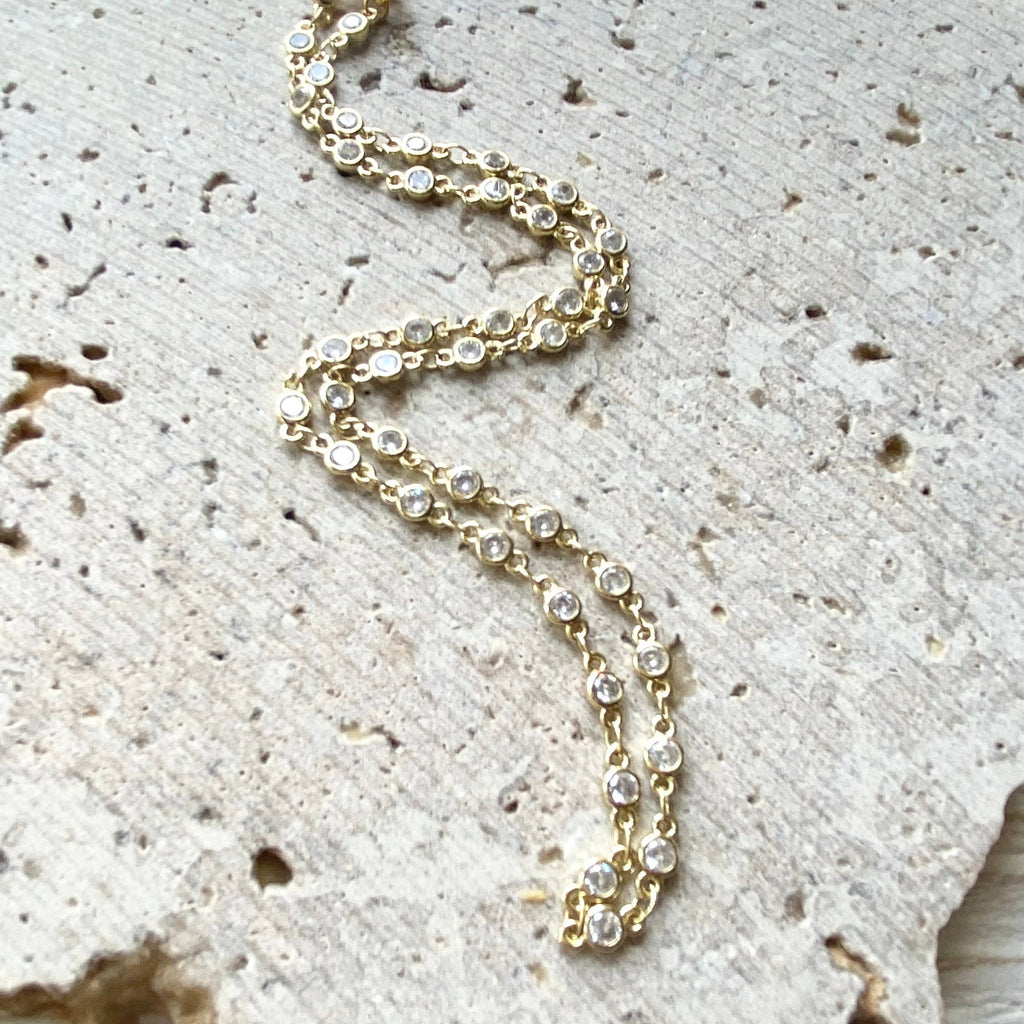 Gold Crystal Layering Necklace