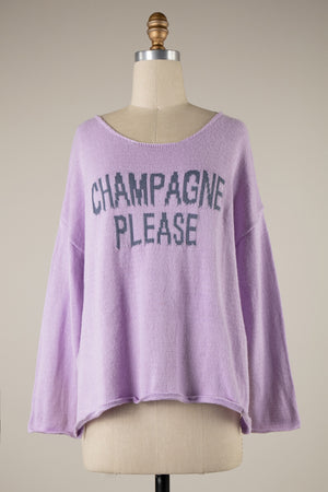Champagne Please Sweater - lavender