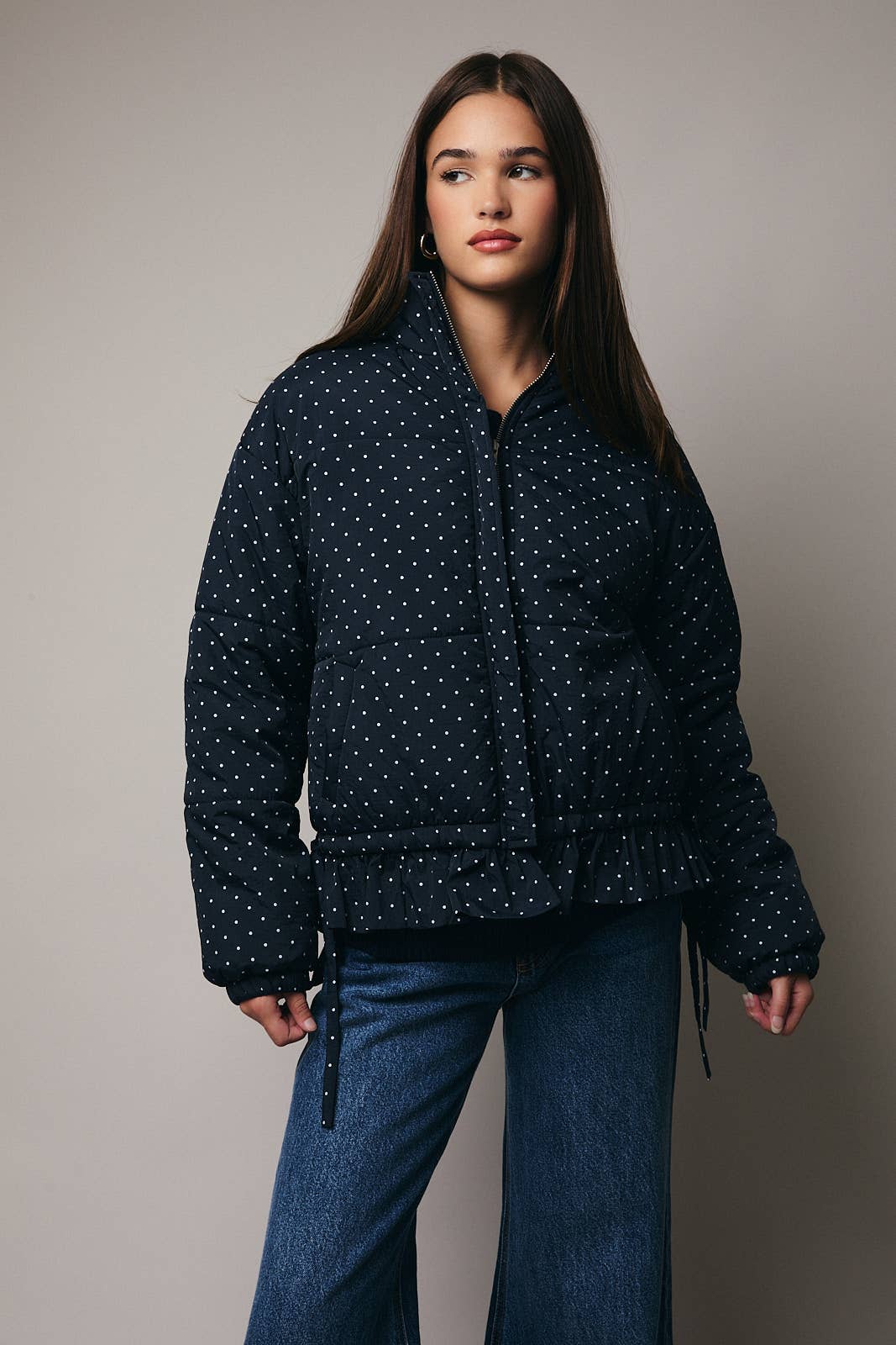 Polka Dot Quilted Jacket