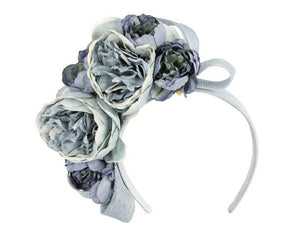 Exclusive blue flower headband by Cupids Millinery