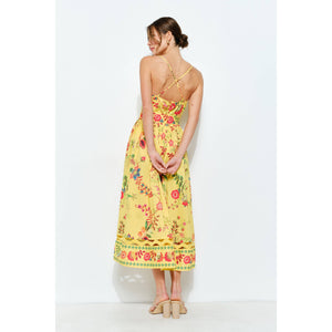 Embroidered Bustier Midi Dress