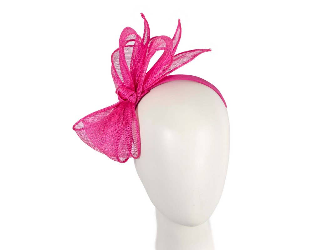 Sinamay bow fascinator - Navy