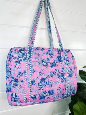 Cottage Floral Quilted Duffle Bag