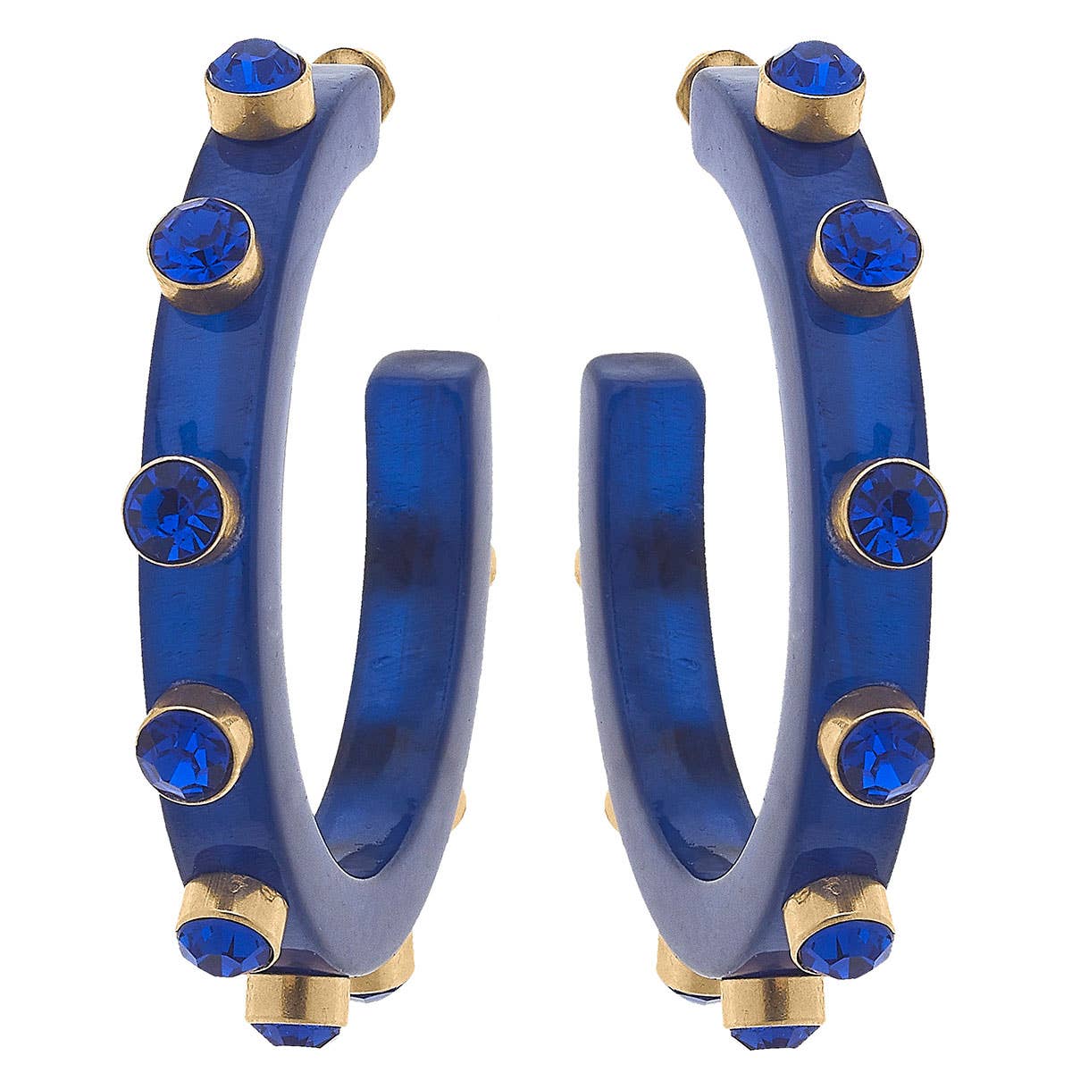 Canvas Style - Renee Resin and Rhinestone Hoop Earrings: Bubble Gum