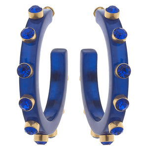 Canvas Style - Renee Resin and Rhinestone Hoop Earrings: Bubble Gum