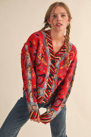 Paisley Knit Cardigan