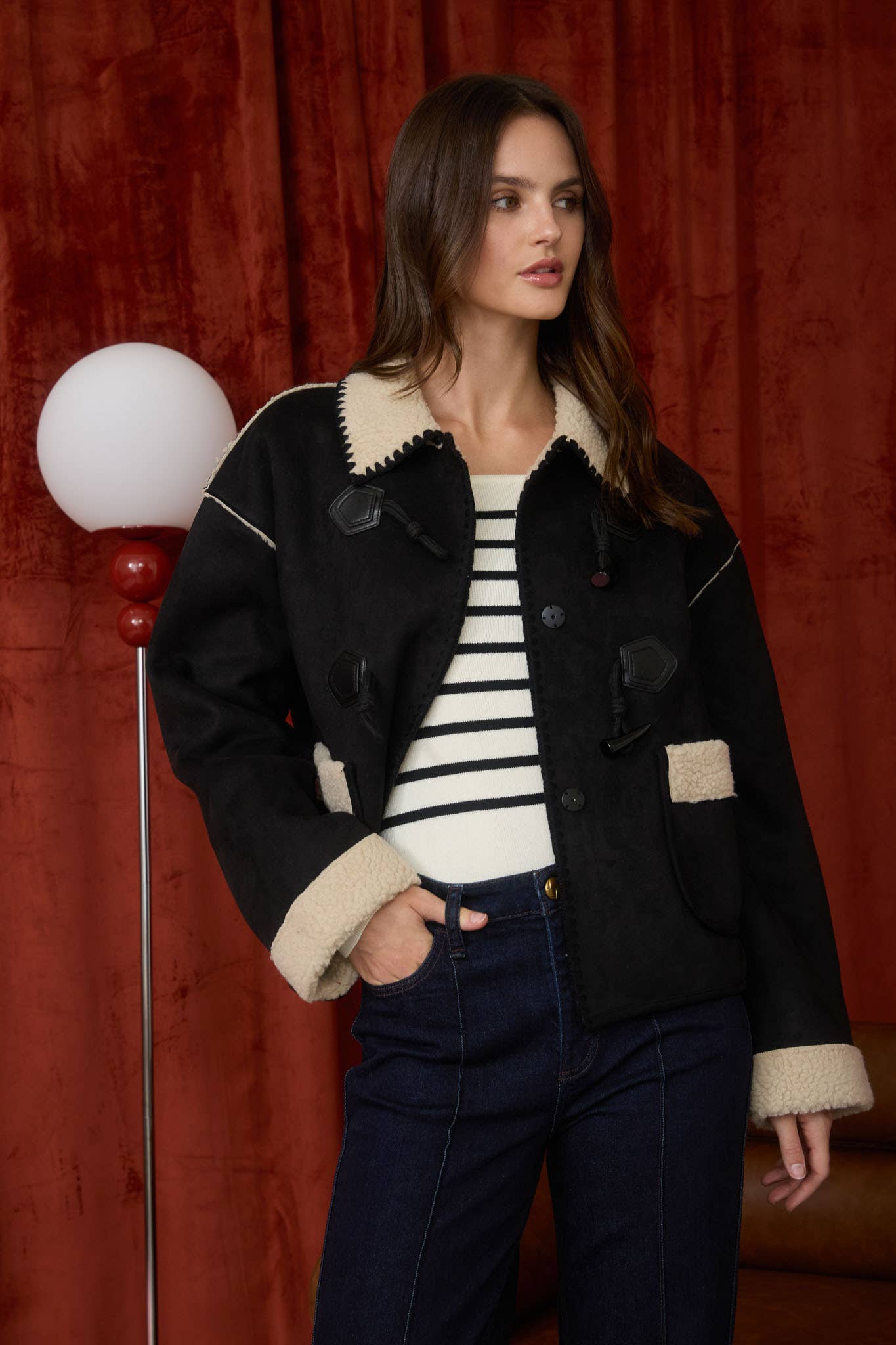 Shearling Toggle Jacket