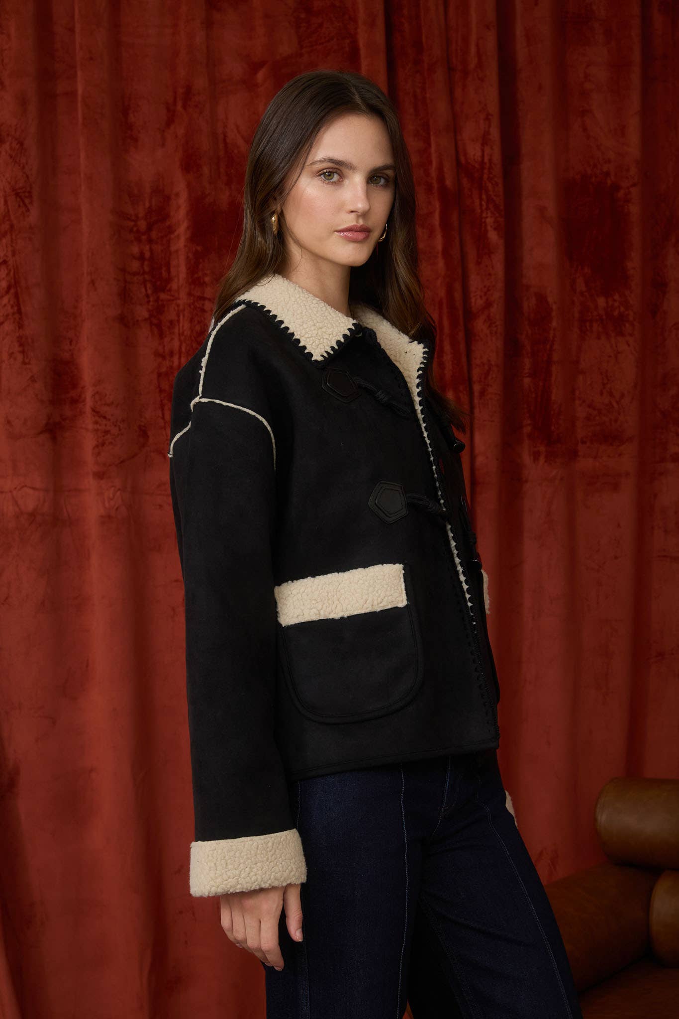 Shearling Toggle Jacket